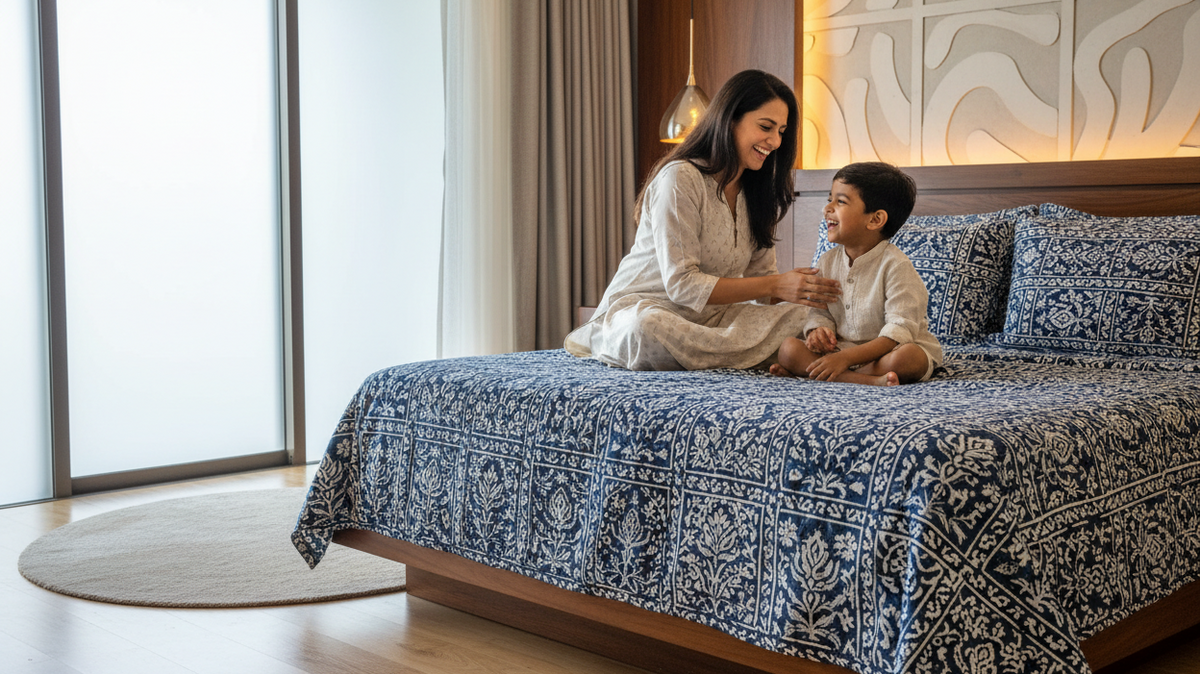 The Complete Guide to Handblock Printed Bedcovers: Style, Craft & Care - FabAmber | फ़ैबआमेर