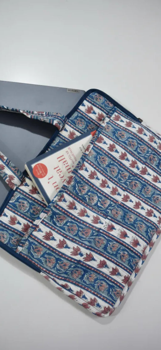 Designer Laptop Handbags & Sleeves | Handblock Printed Cotton