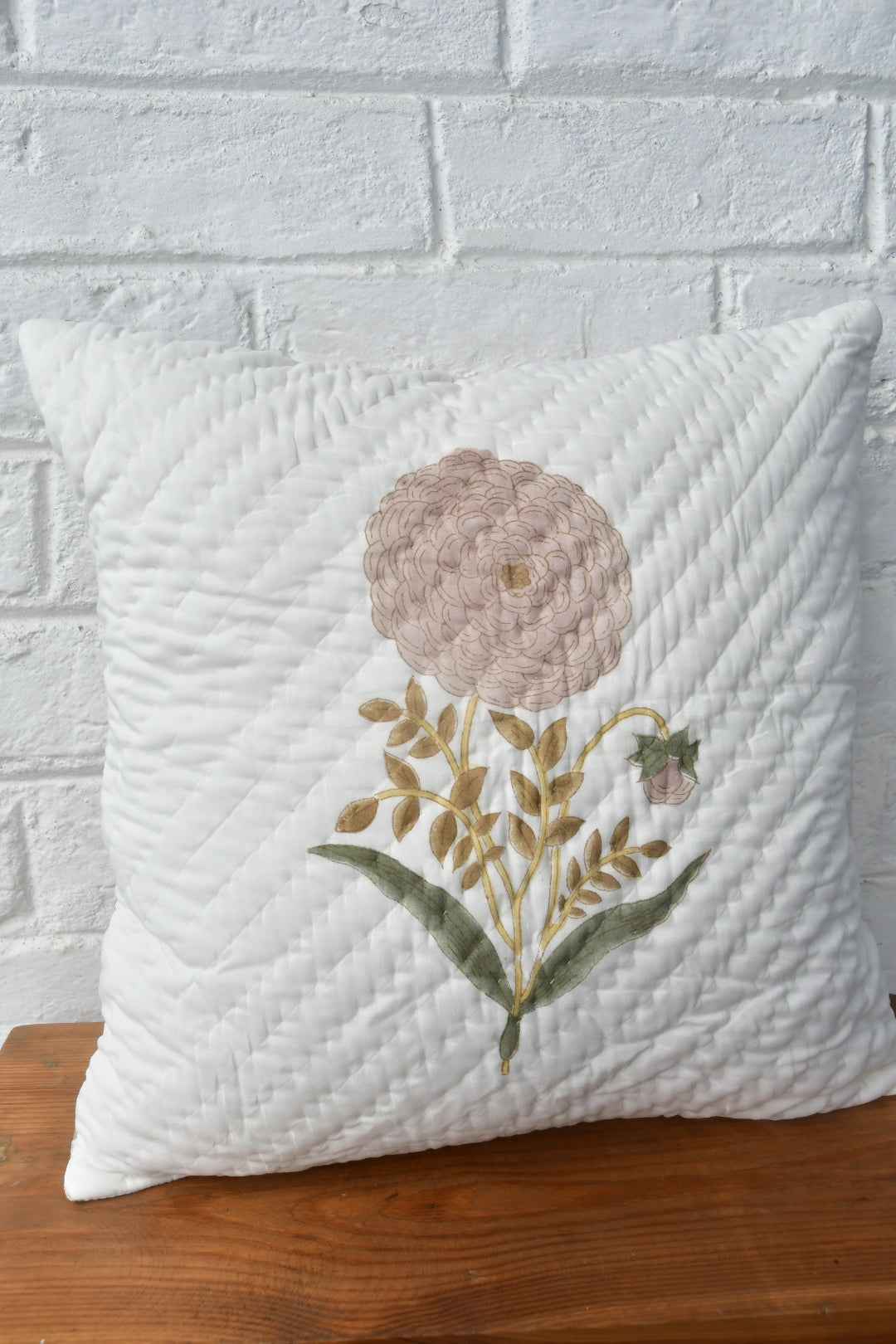 Pink Phool Hand Quilted Exclusive Cushion