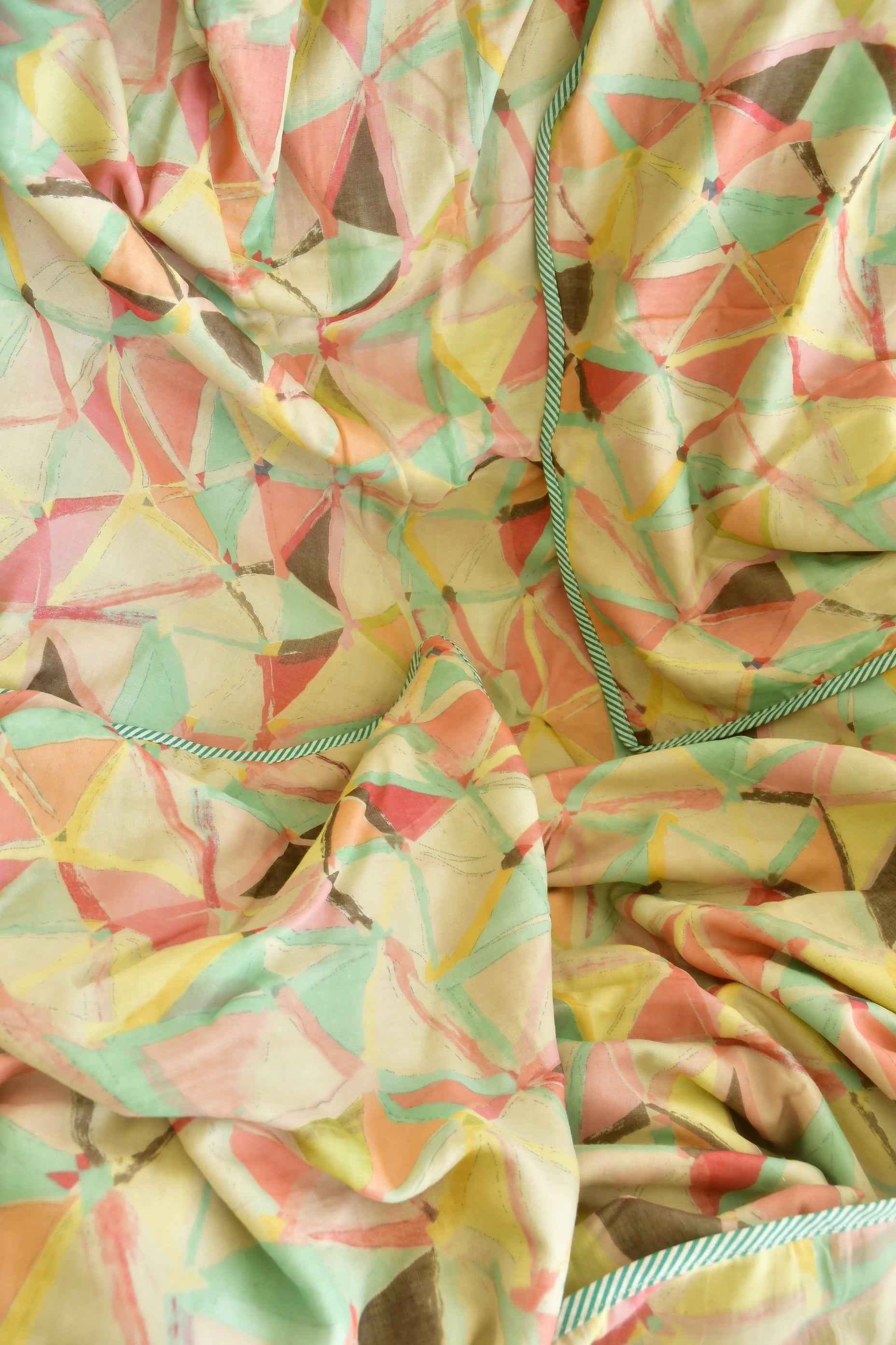 Pastel multi colour Mul Mul Handblock Dohar