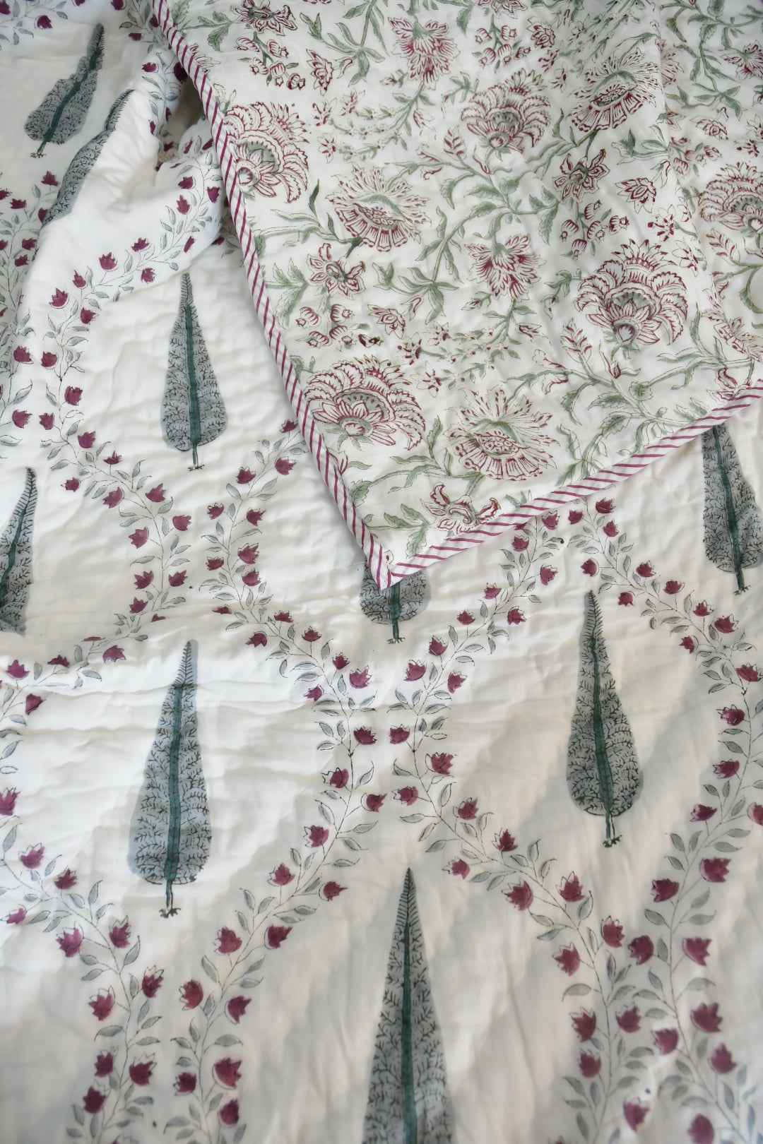 Cypress Jaal Handblock Cotton Quilt