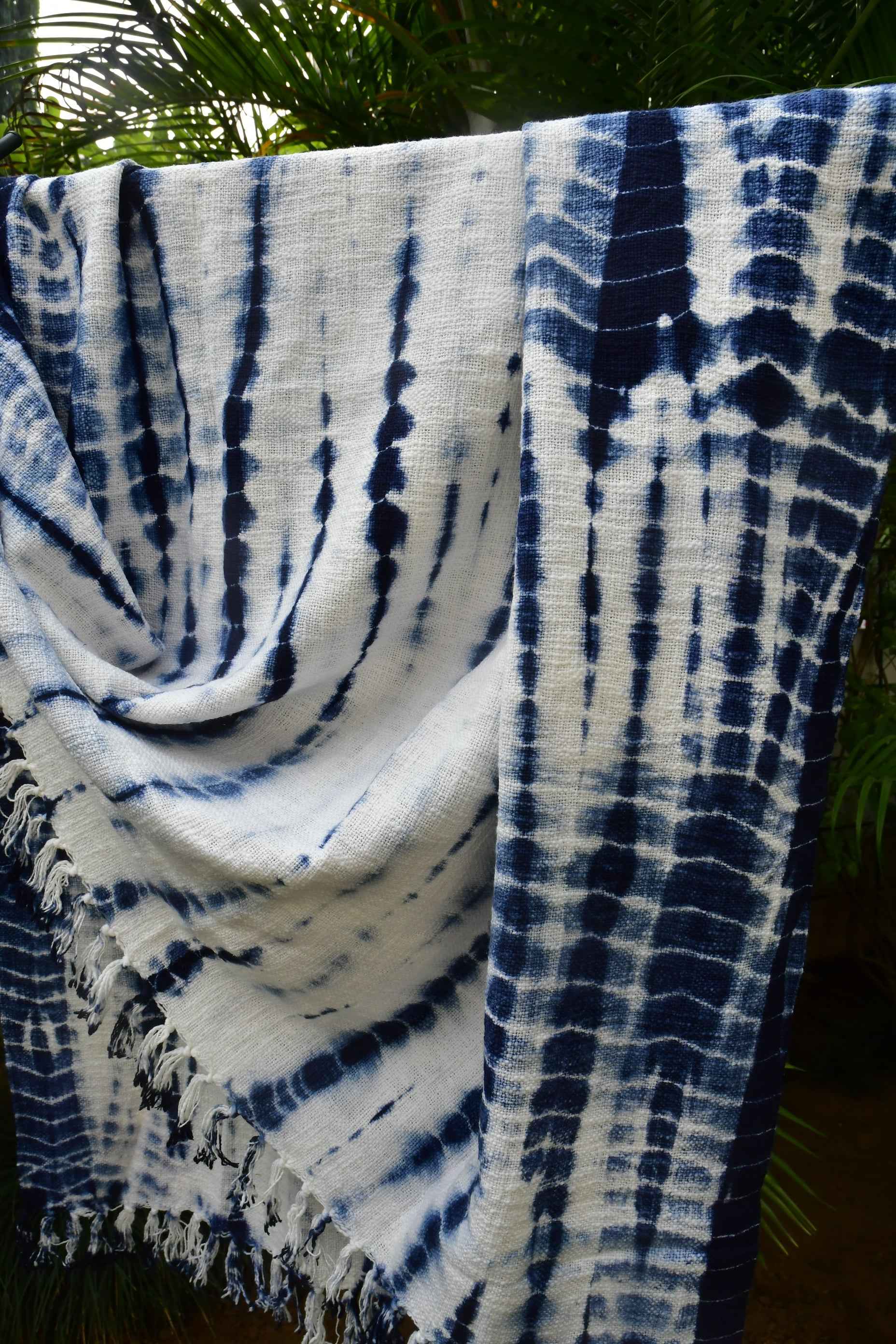 Indigo Tie n Dye Throw, Handcrafted, Unique Patterns