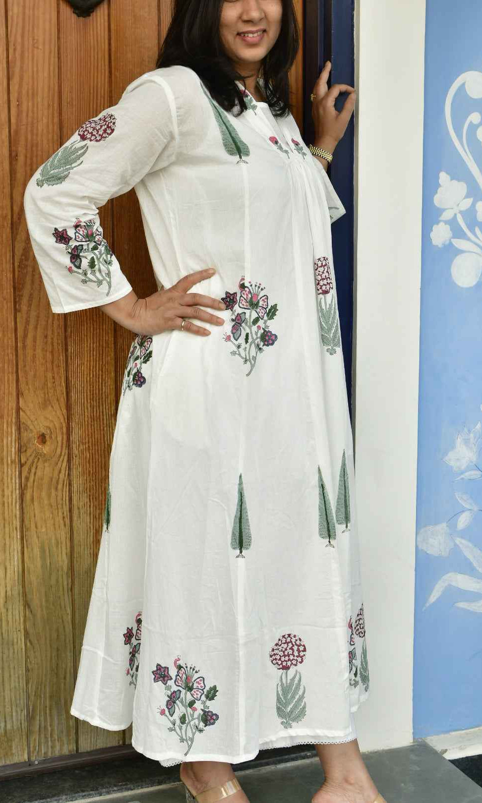 Cypress Love Kurta Dress : Handblock Cotton Kurta