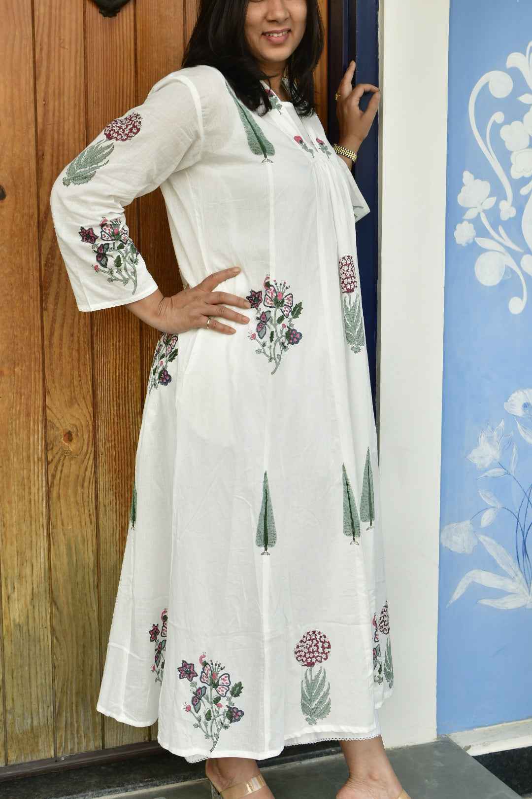 Cypress Love Kurta Dress : Handblock Cotton Kurta
