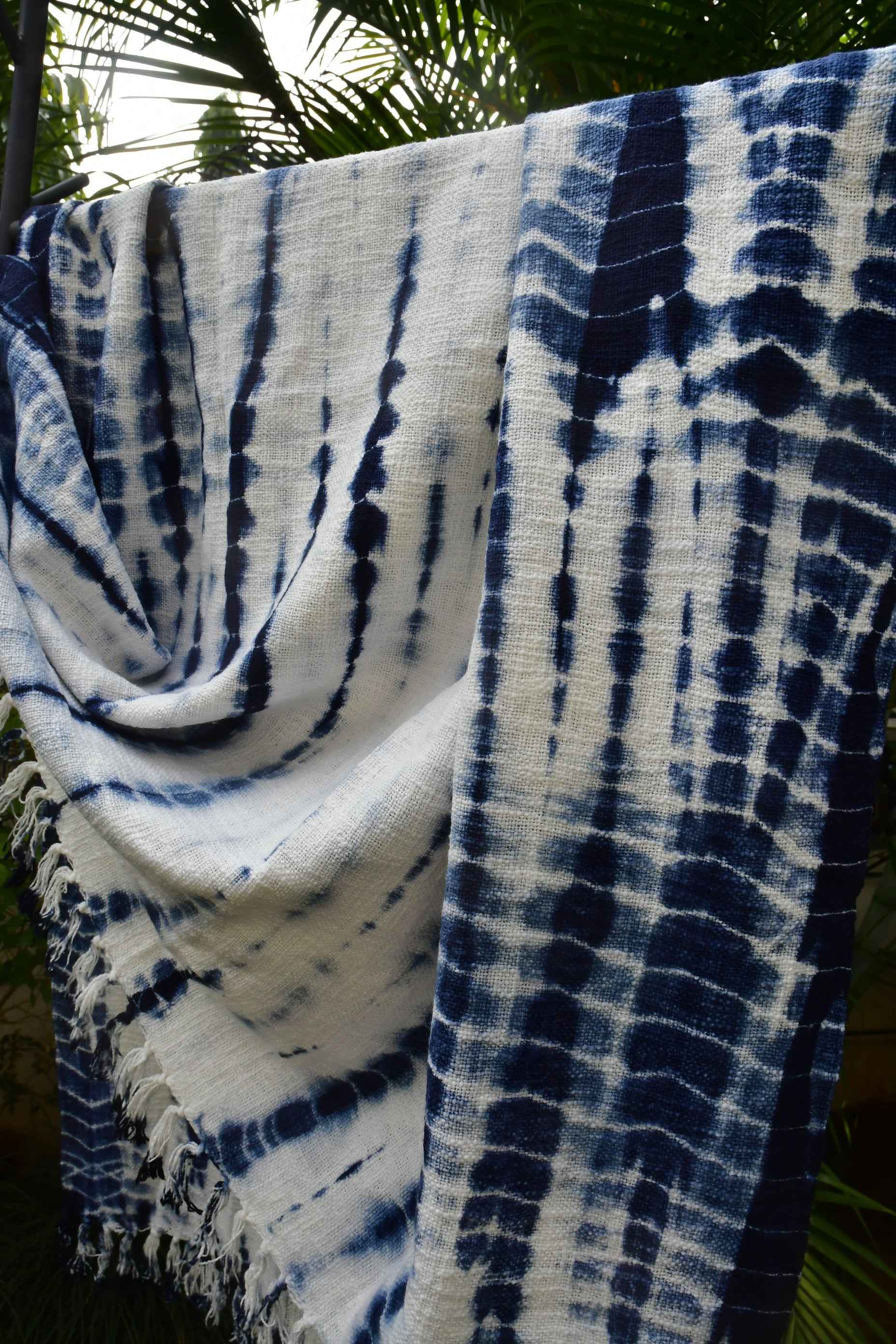 Indigo Tie n Dye Throw, Handcrafted, Unique Patterns