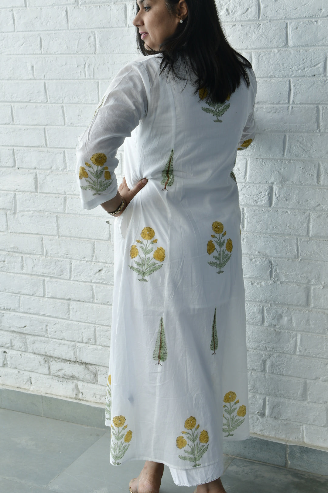 Marigold and Cypress Kurta Dress