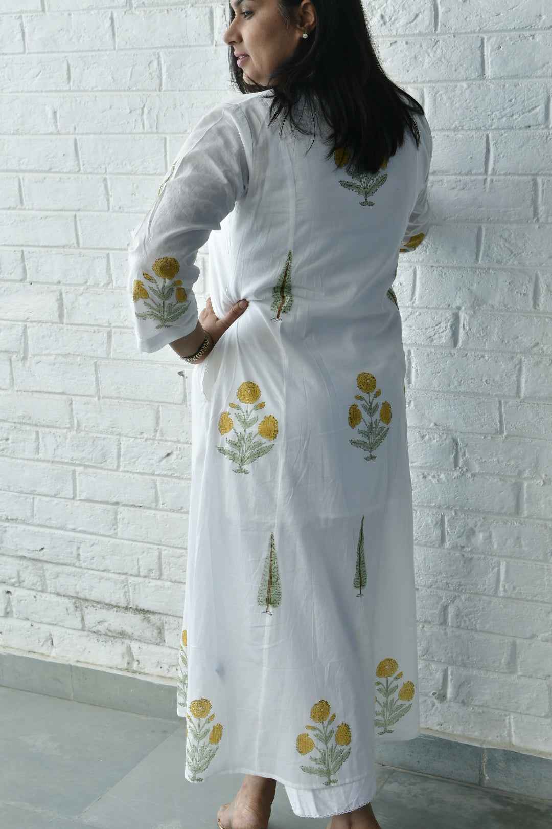 Marigold and Cypress Kurta Dress