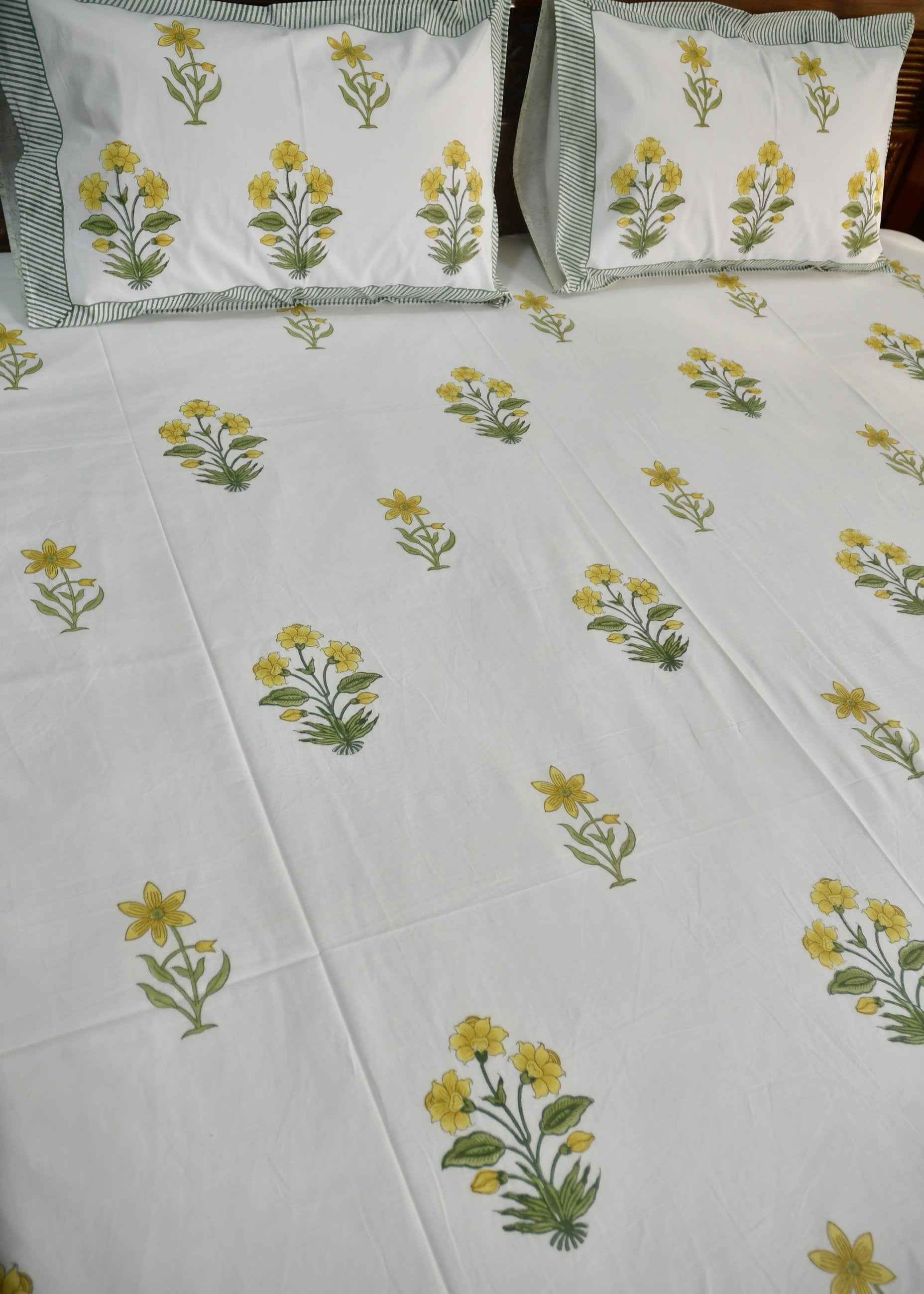 Yellow Buta Bed sheet - King and Super King size