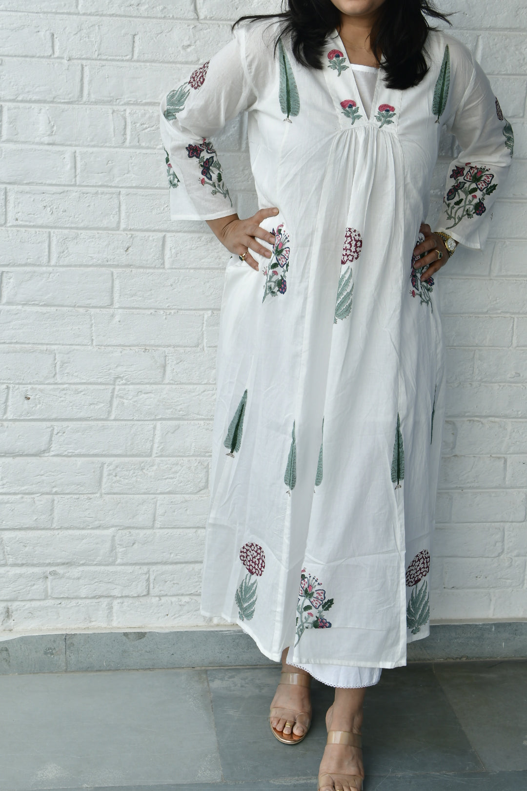 Cypress Love Kurta Dress : Handblock Cotton Kurta