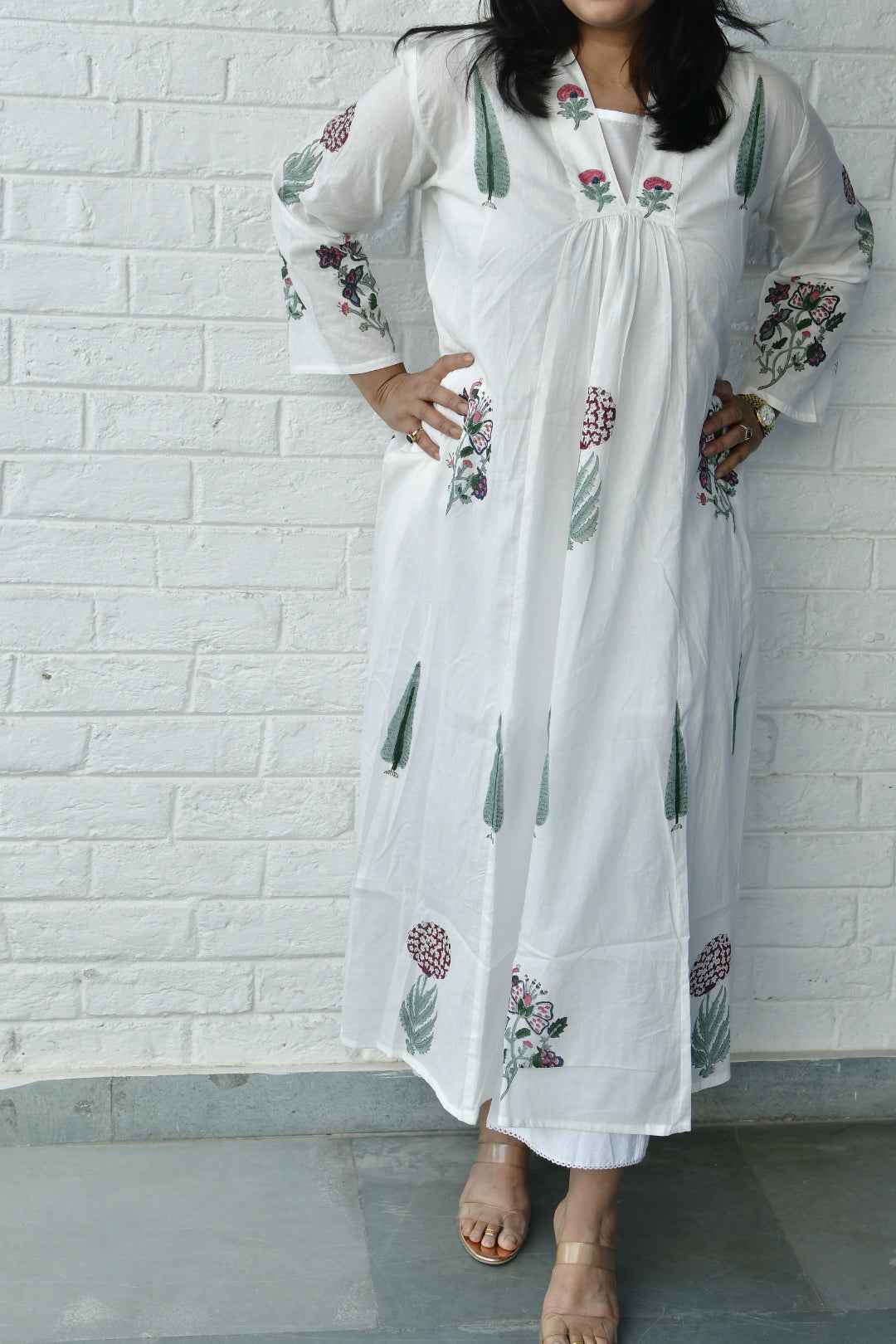 Cypress Love Kurta Dress : Handblock Cotton Kurta