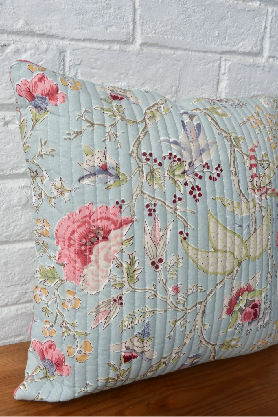 Mint Green Floral Cushion Covers