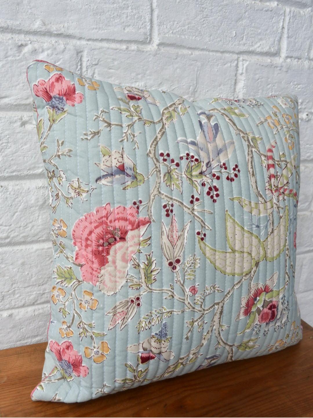Mint Green Floral Cushion Covers