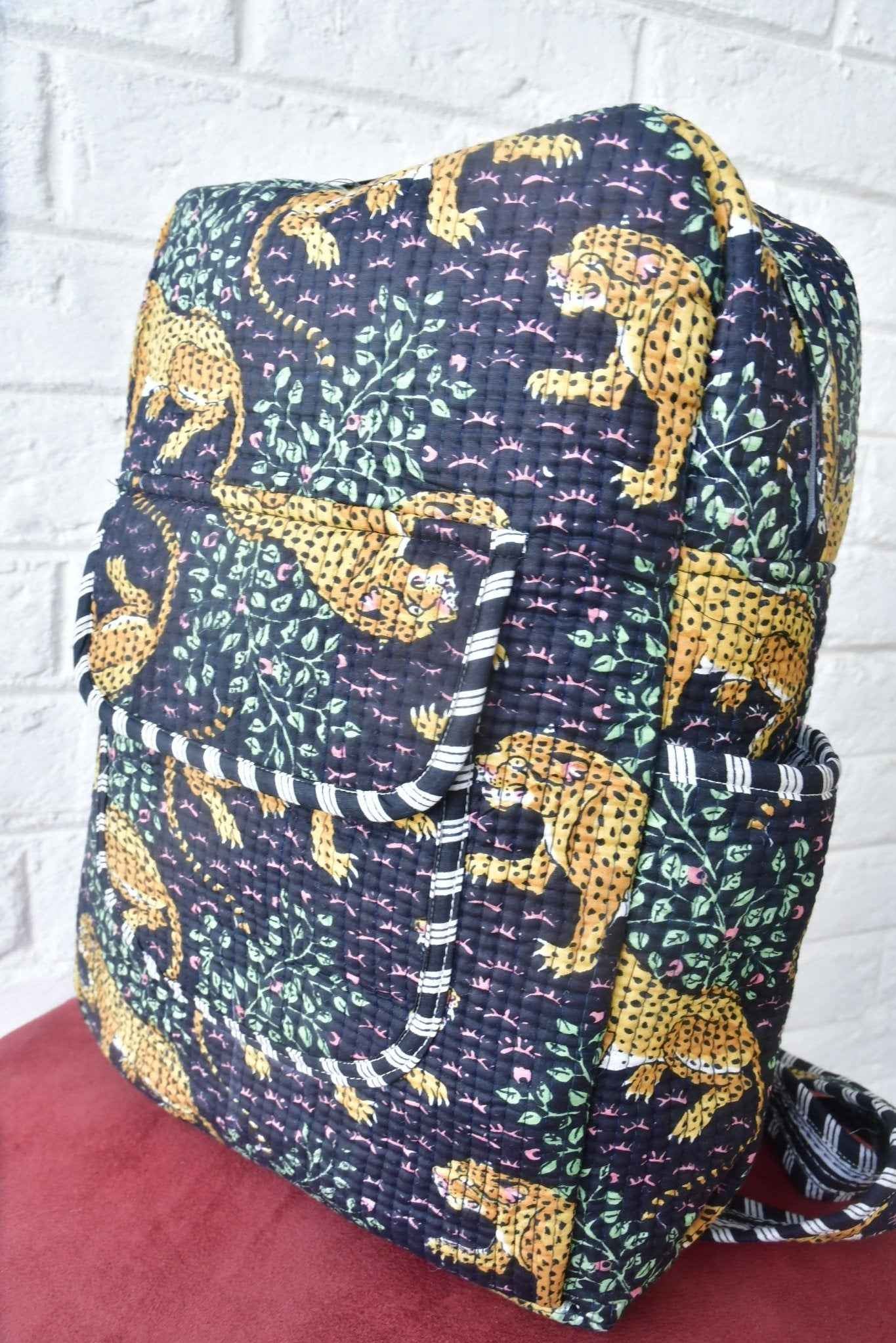 Black Leopard Print Backpack: Durable & Stylish