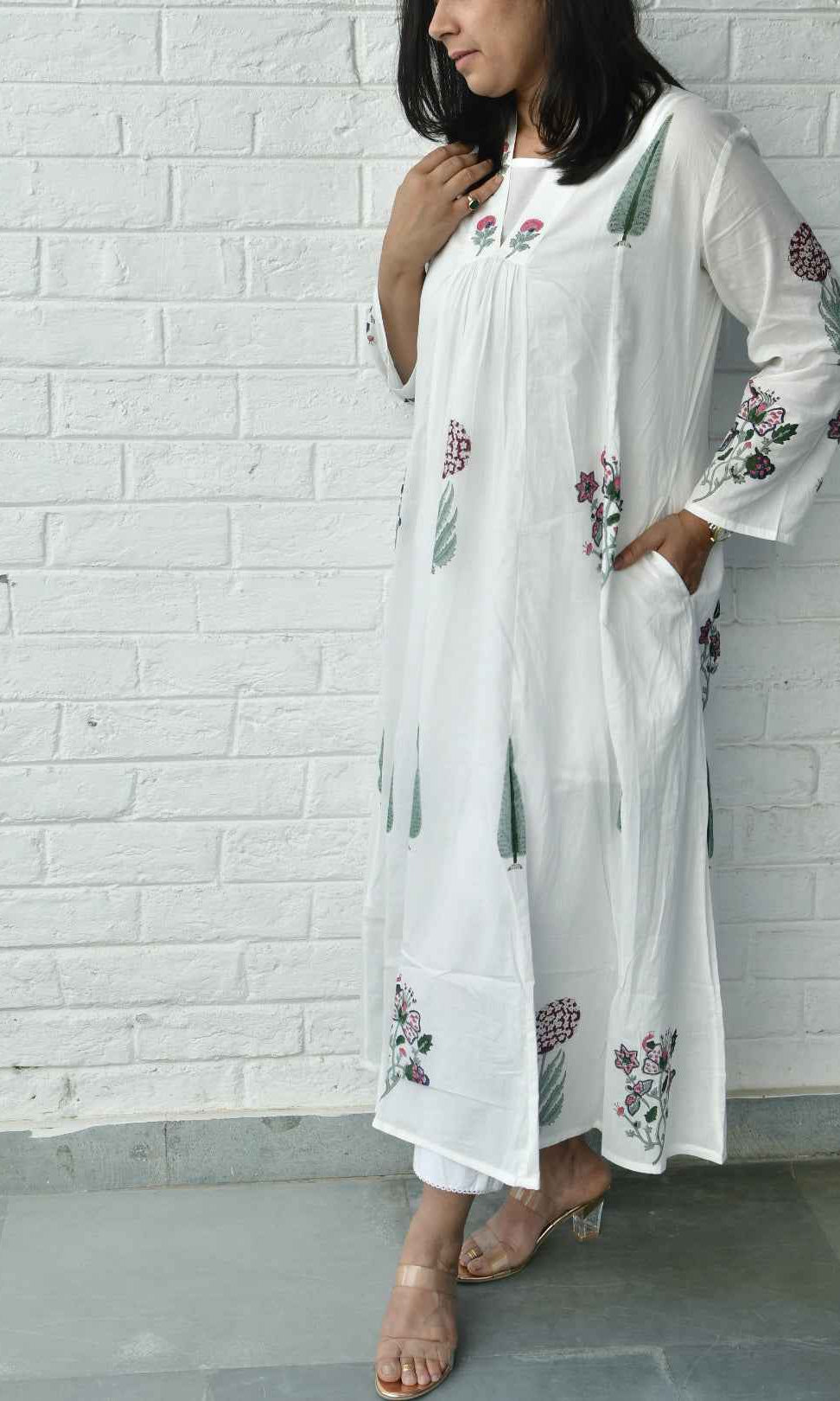 Cypress Love Kurta Dress : Handblock Cotton Kurta