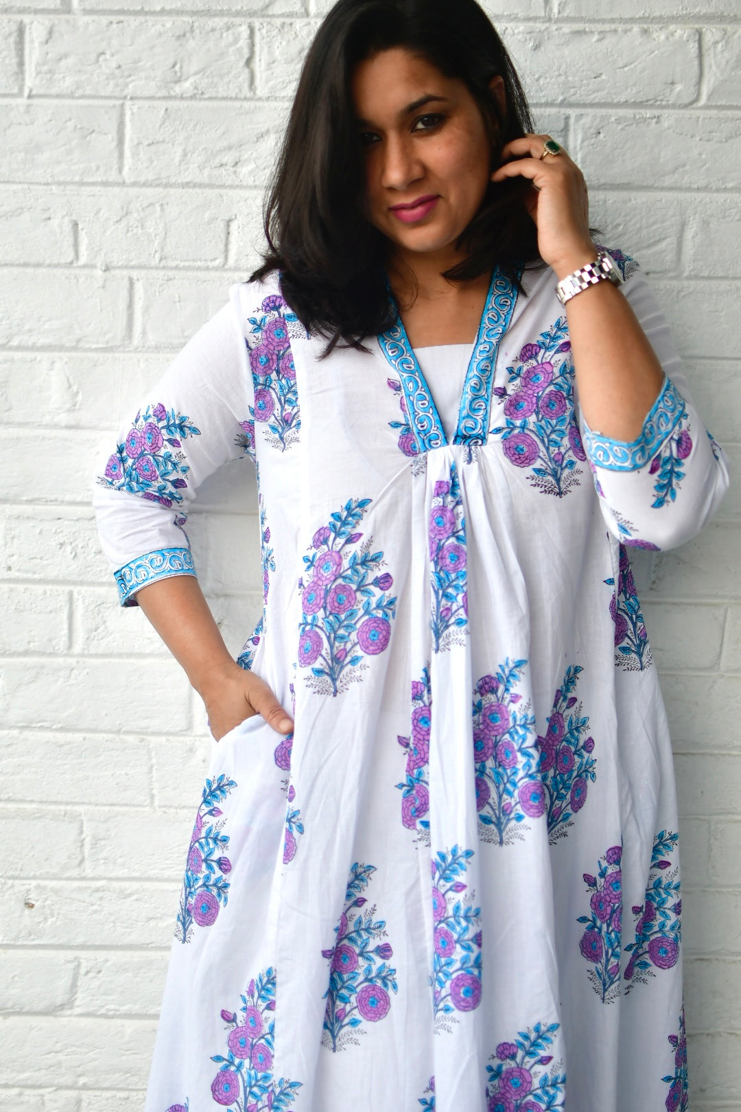 Block print kurta