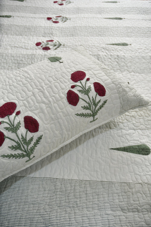 Red Poppy Quilted bedcover