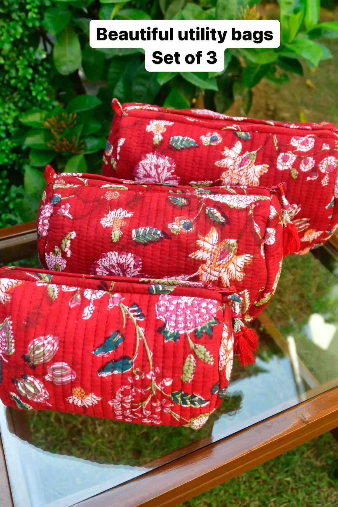 Red Utility Bag | Functional Style | Zipper | Waterproof