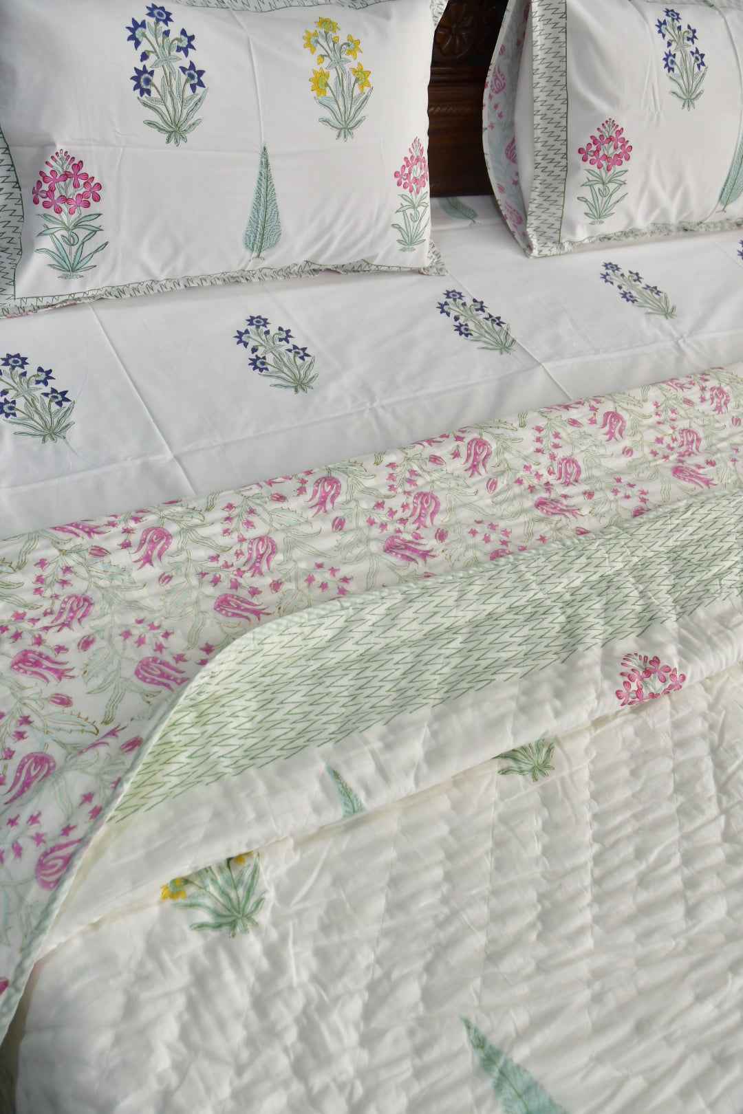 Premium Hand Block Cotton Bedding Sets – Paanch Buta Collection