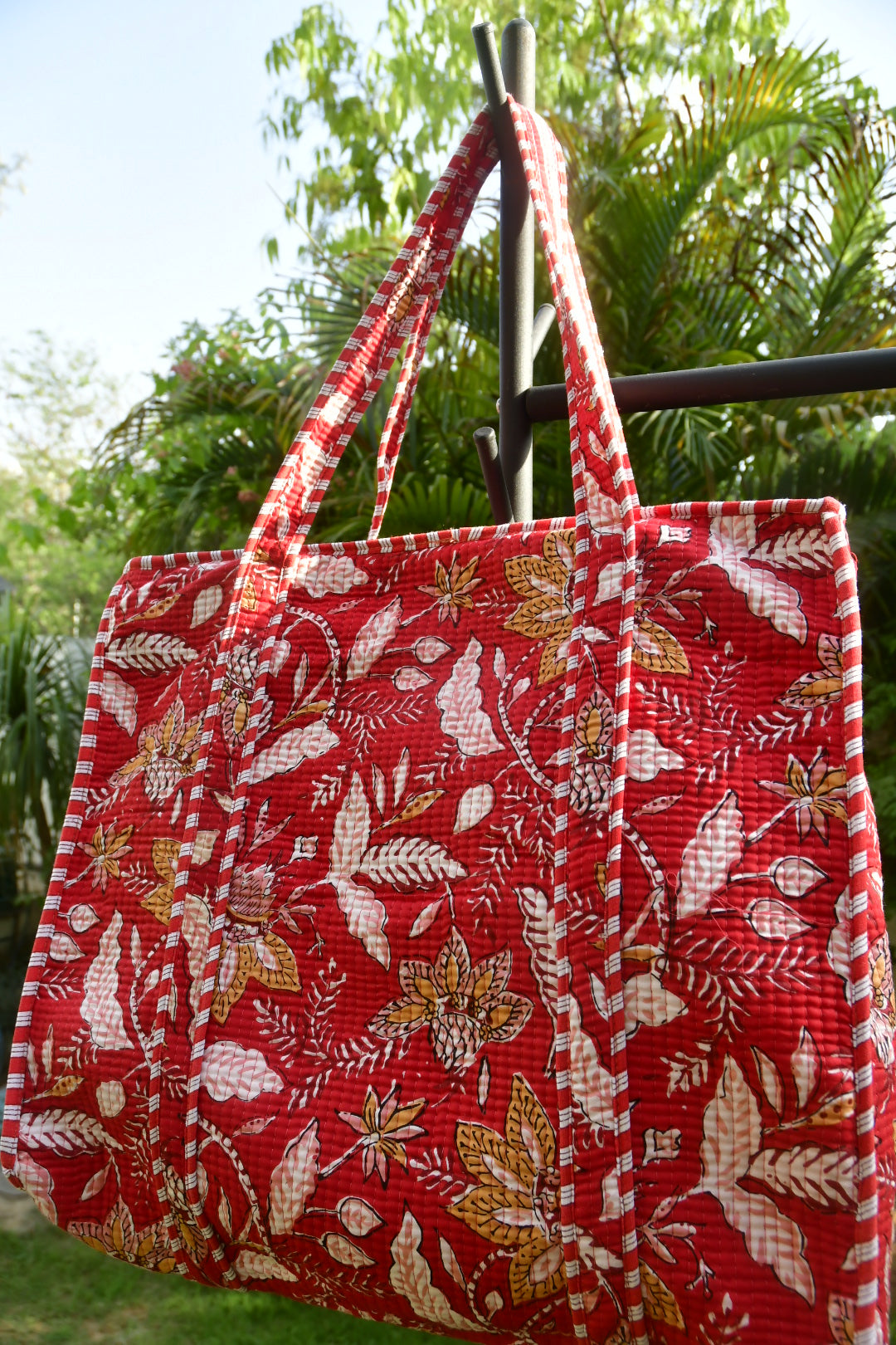 Lovely red tote bag
