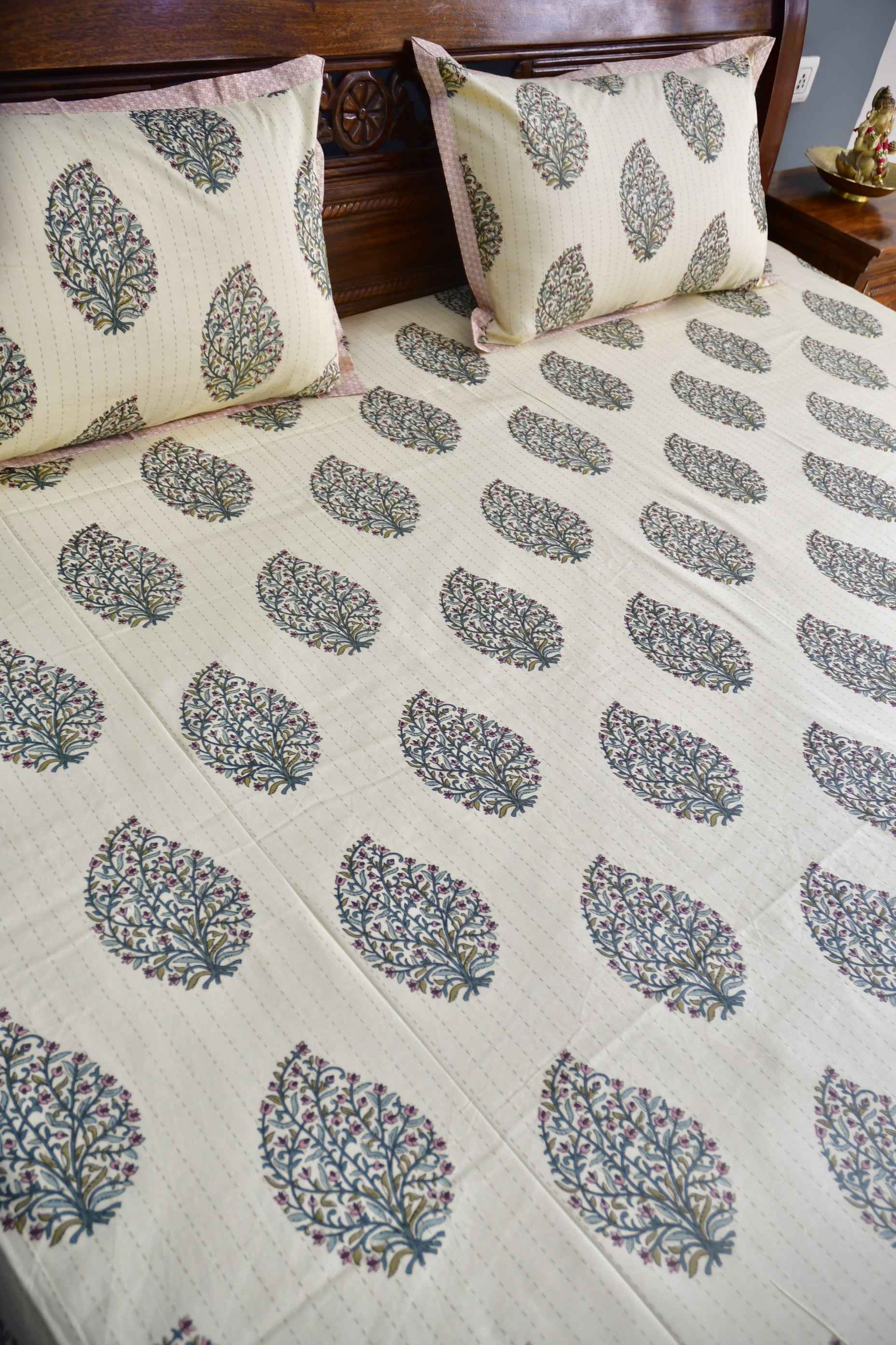 Paisley Buta Bedsheet: Jaipur Hand Block, Soft Cotton, Shop Online