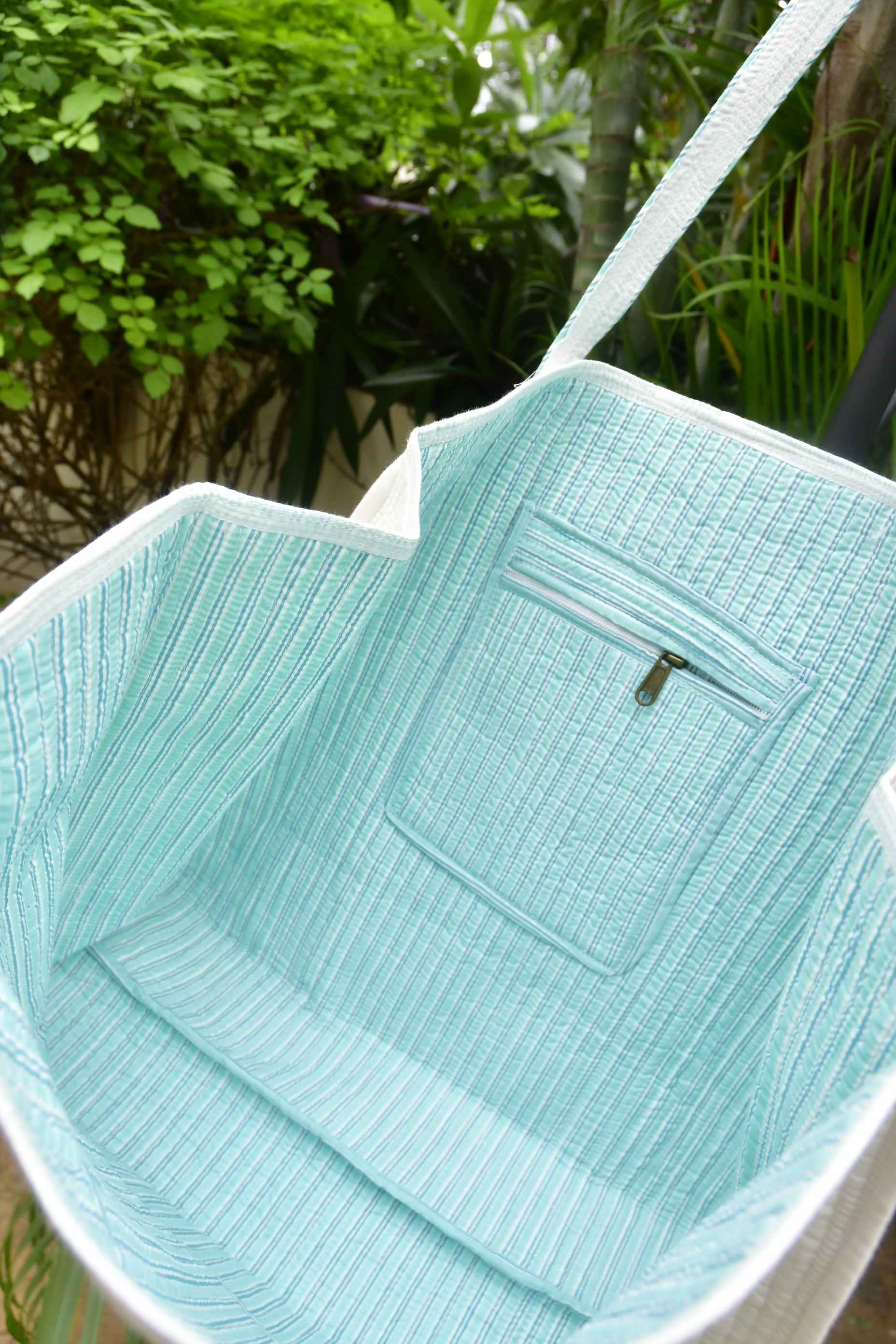 Red Buta Handblock Tote Bag : Space full elegance