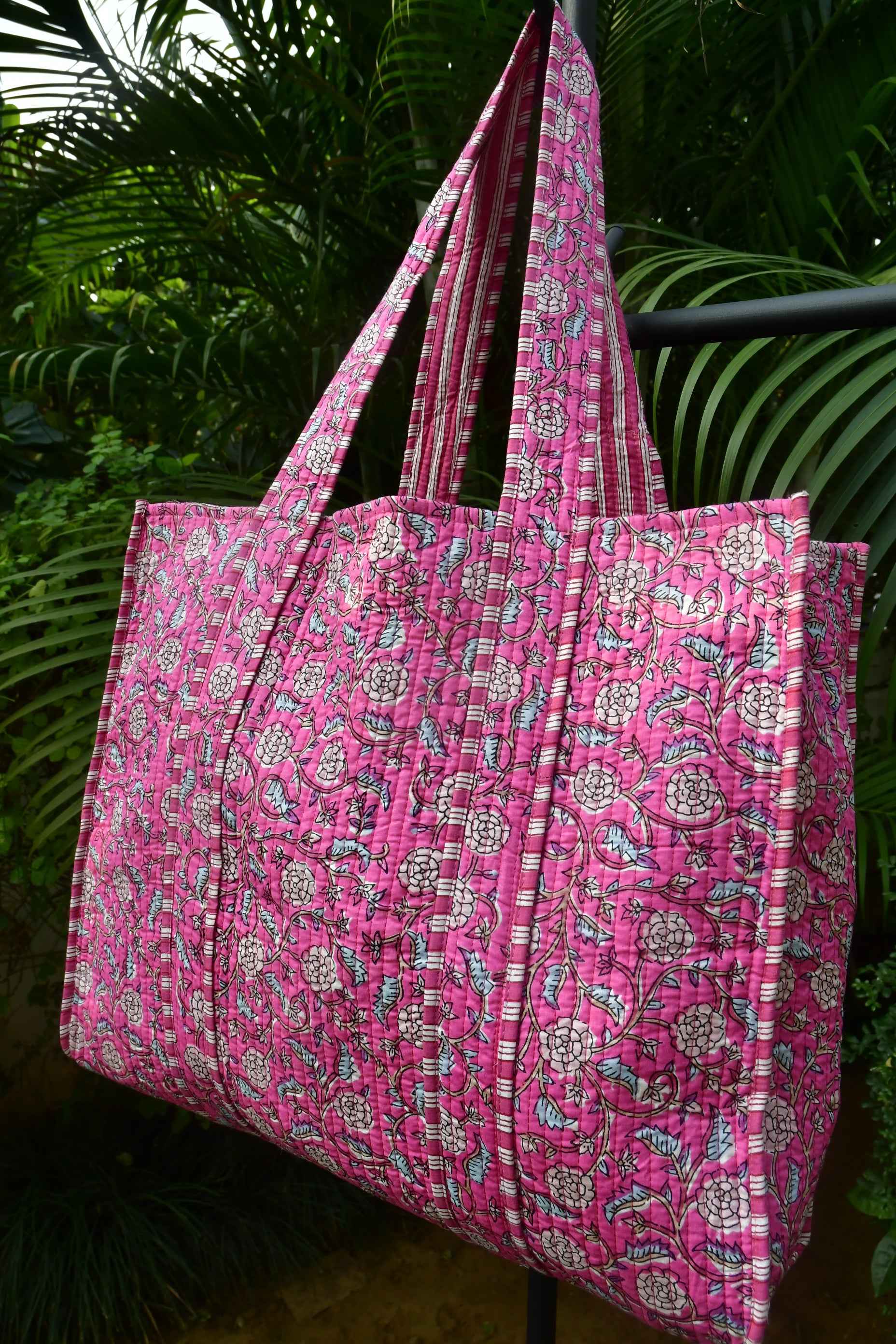 Happy Pink Floral Tote Bag: Carry a Touch of Spring Wherever You Go