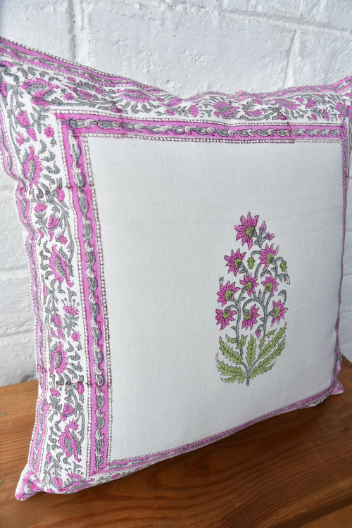 Shaahi buta pink cushion cover