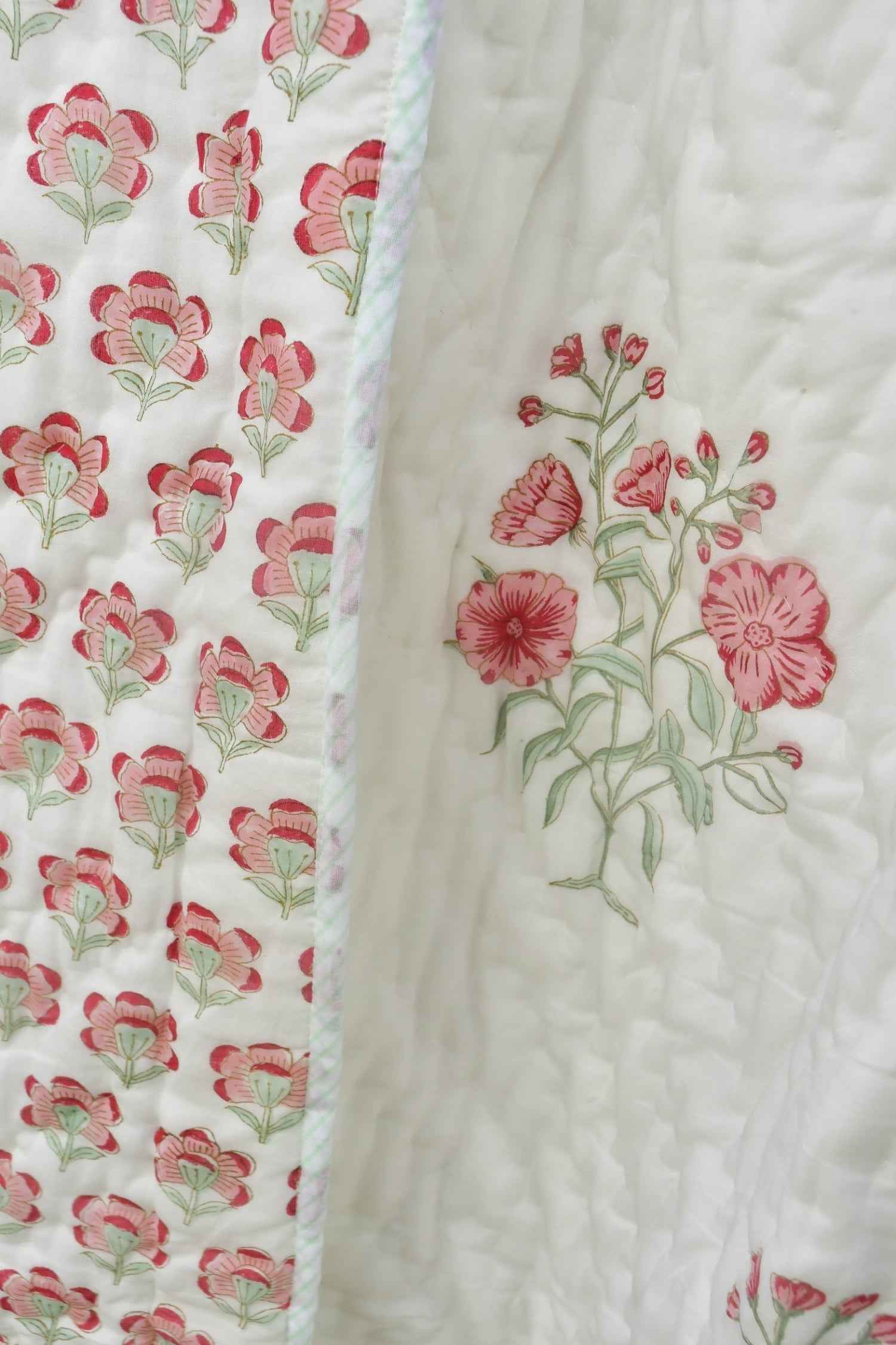 Suhaani Handblock Jaipuri Quilt : Natural cotton