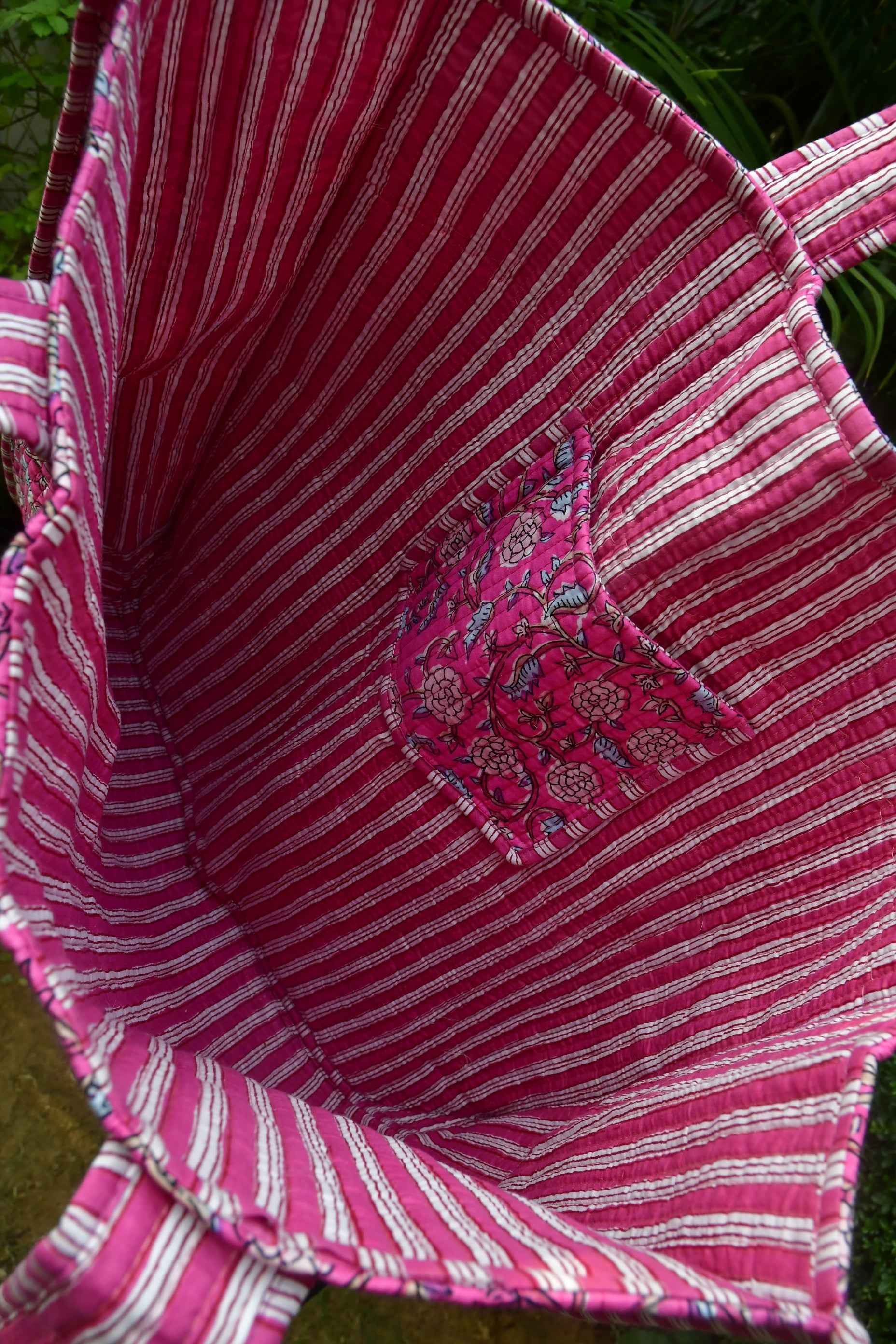 Happy Pink Floral Tote Bag: Carry a Touch of Spring Wherever You Go