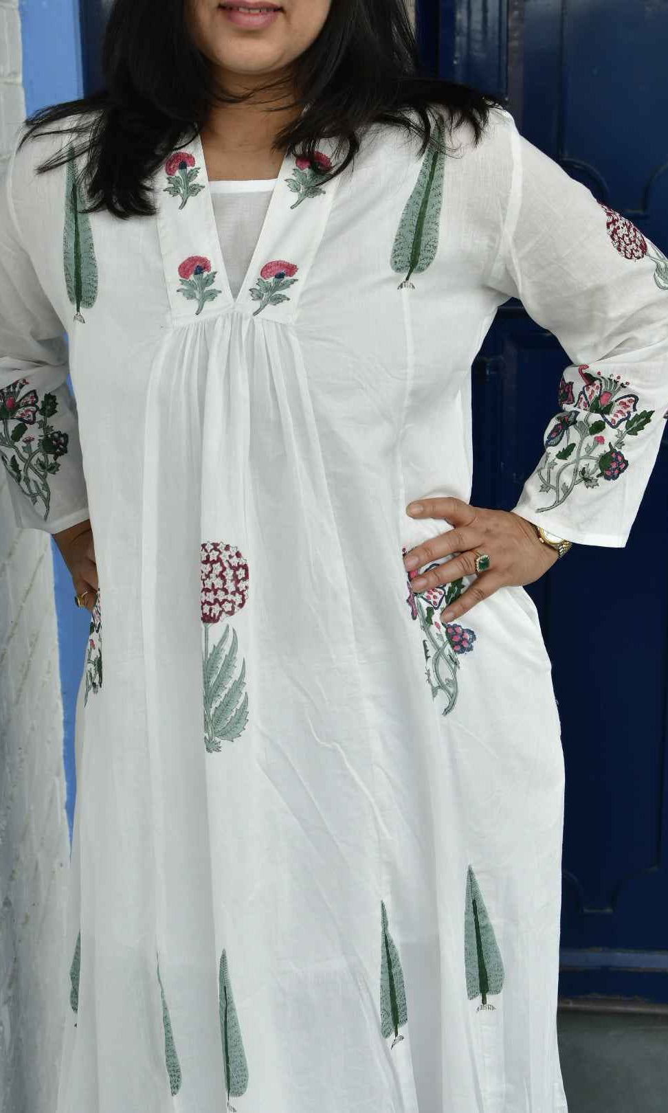 Cypress Love Kurta Dress : Handblock Cotton Kurta