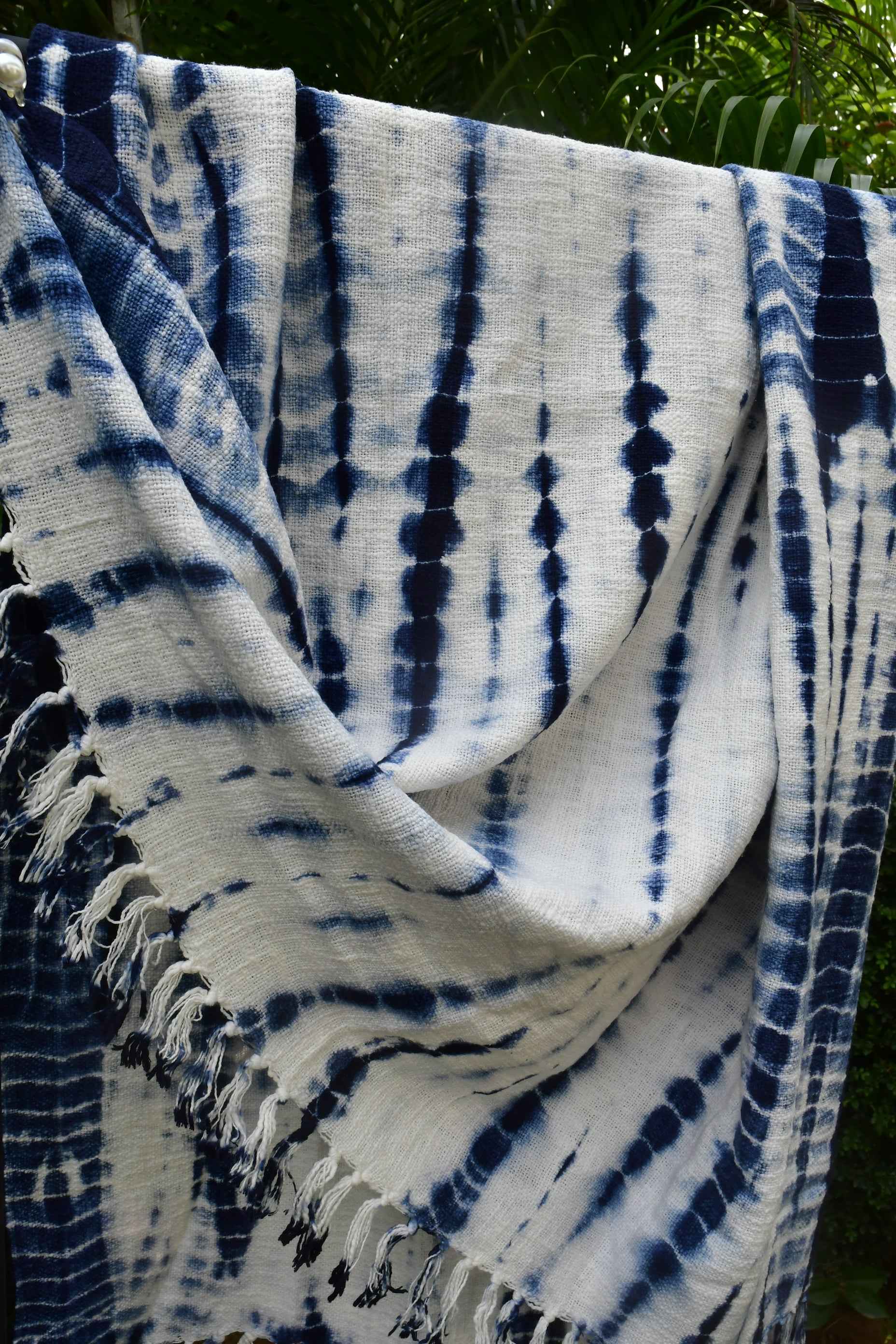 Indigo Tie n Dye Throw, Handcrafted, Unique Patterns