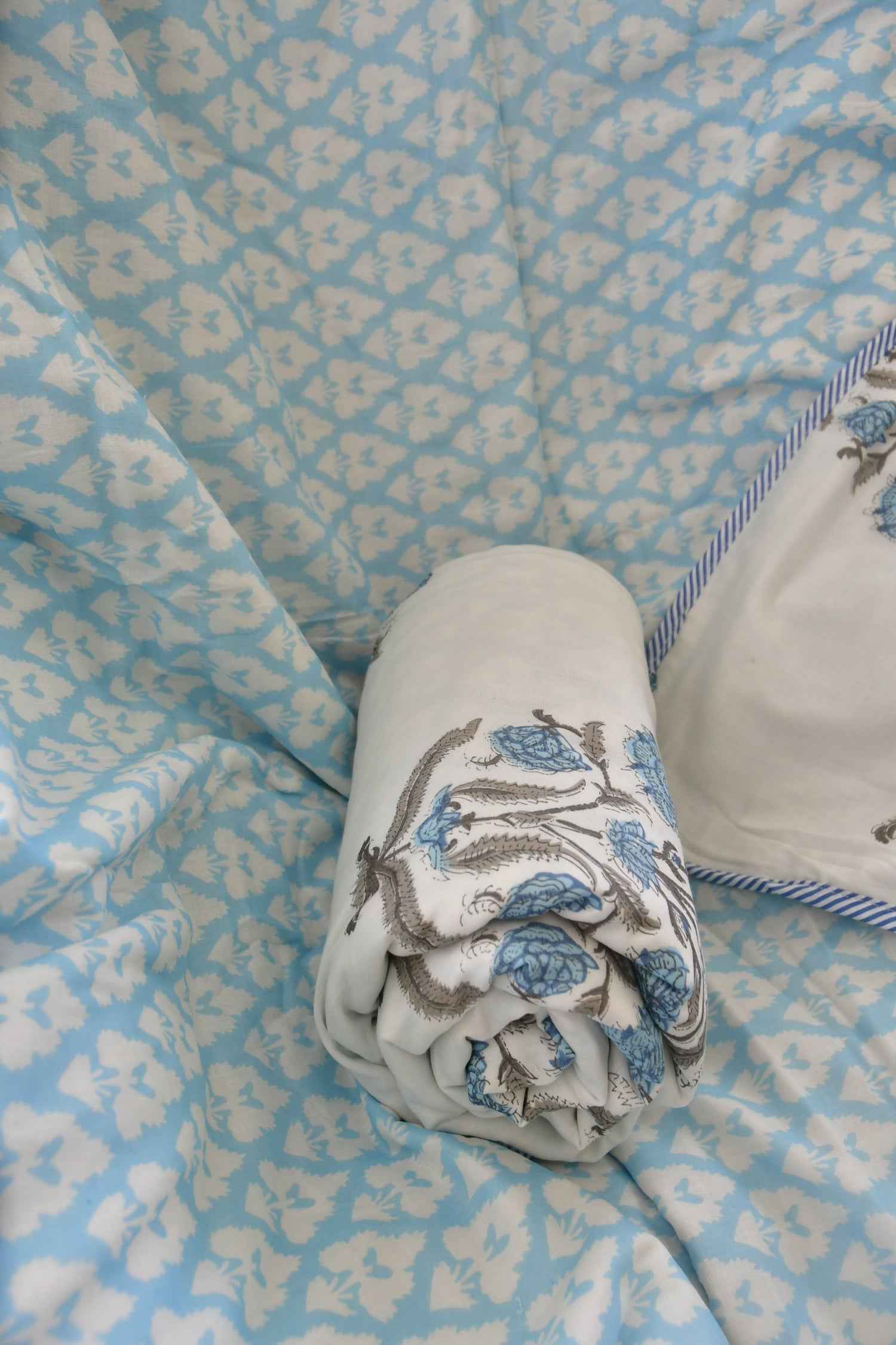 Sky Blue Buta Print Dohar : Crafted for Lasting Beauty