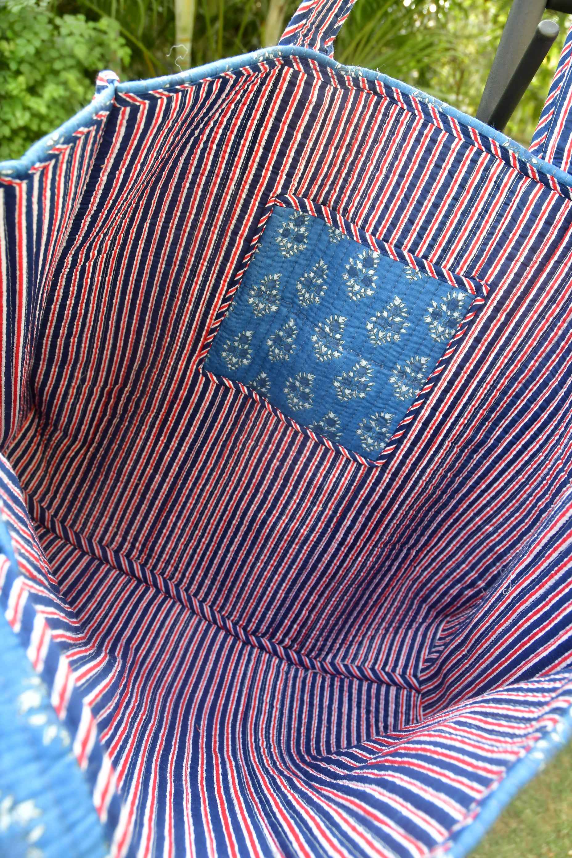 Indigo Buta Tote Bag | Hand Block Print | Eye Catcher