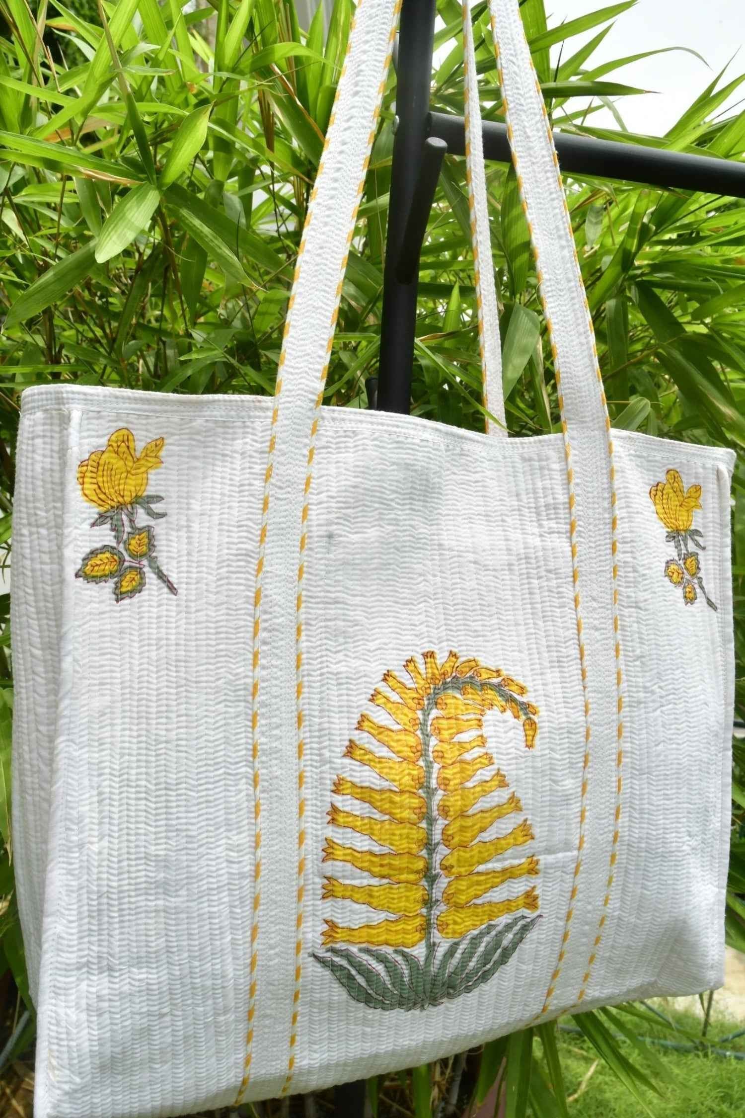 Angel Flower Yellow Tote Bag : Spacious & Stylish