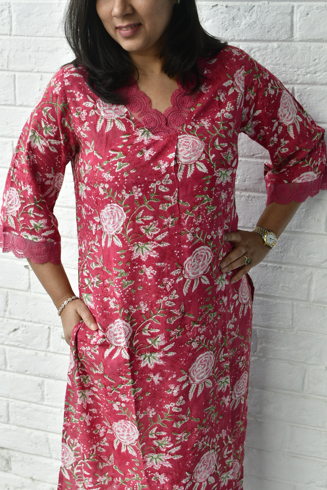 Pink bagiya kurta set