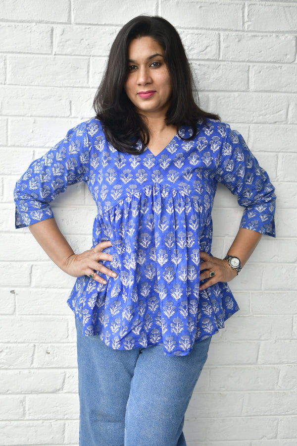 Blue short top