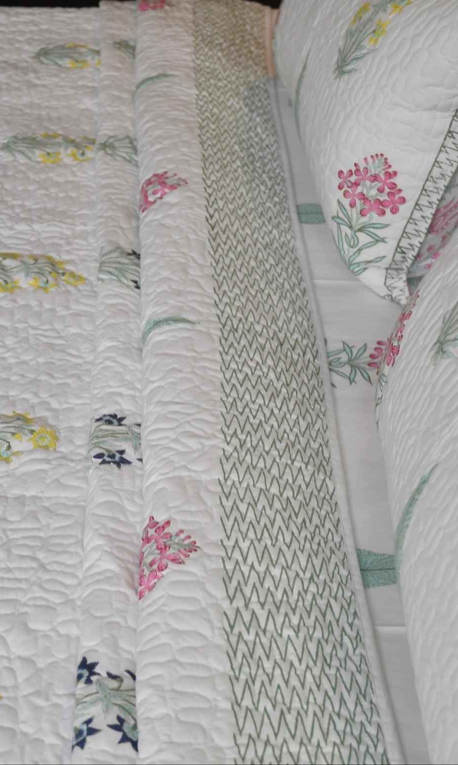 Classic Paanch Buta Cotton Bedding set : Handblock Marvel