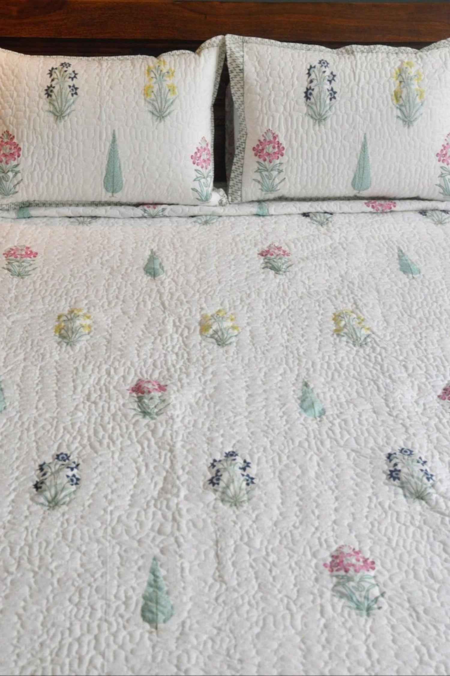 Classic Paanch Buta - Quilted Handblock Bedcover