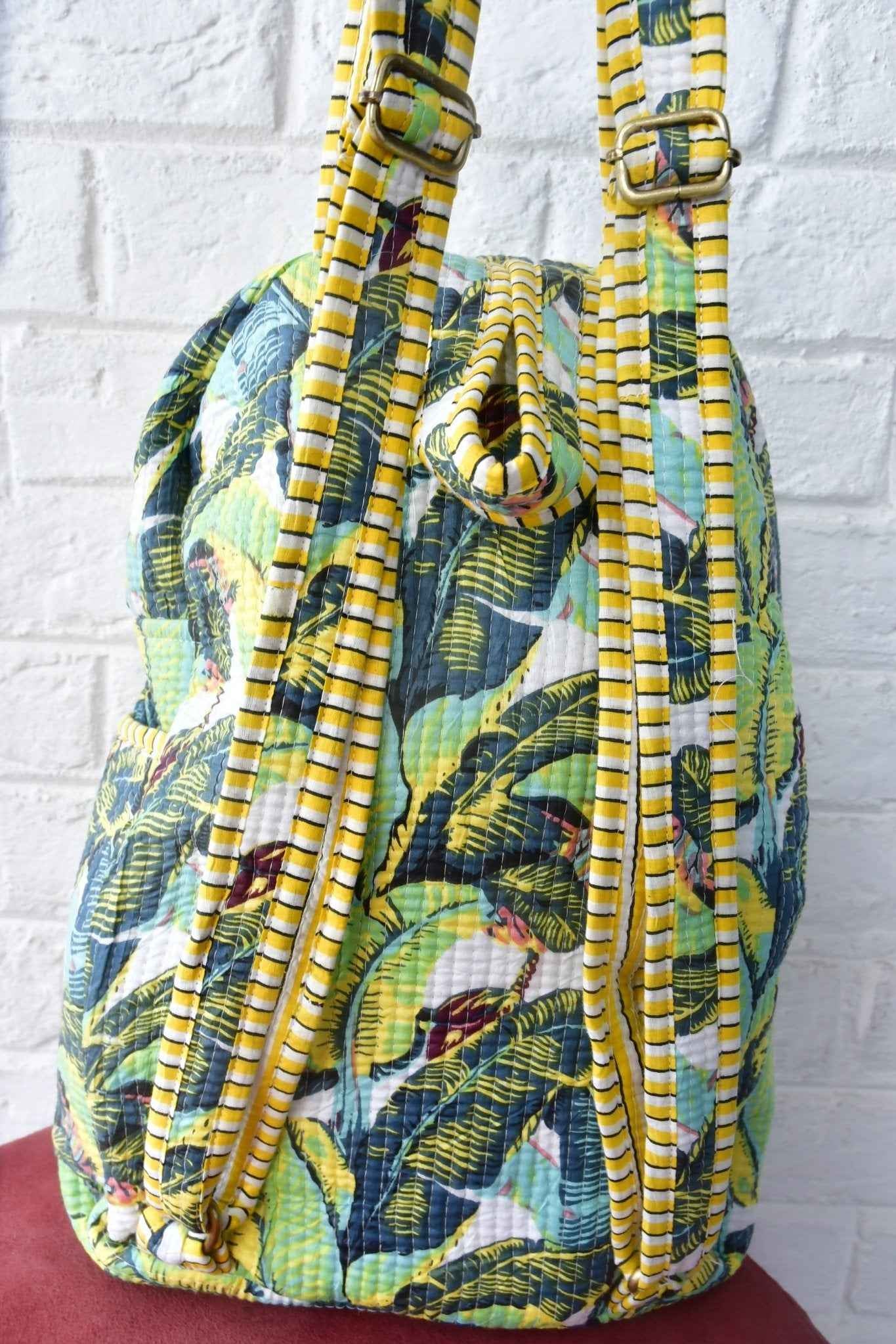 Banana Leaf Print Backpack: Hand-Blocked Beauty