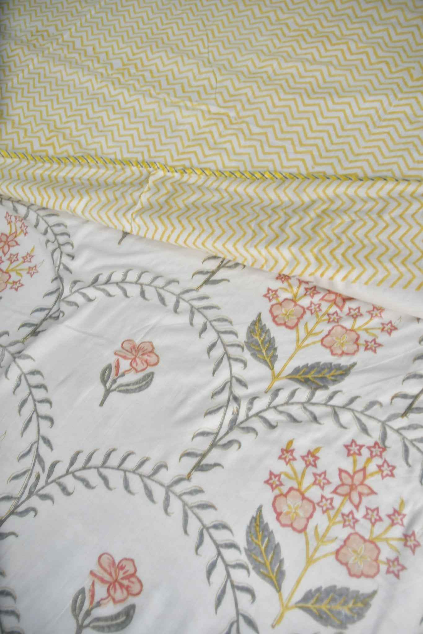 Basant Jaal Dohar Handblock Cotton Bedding set