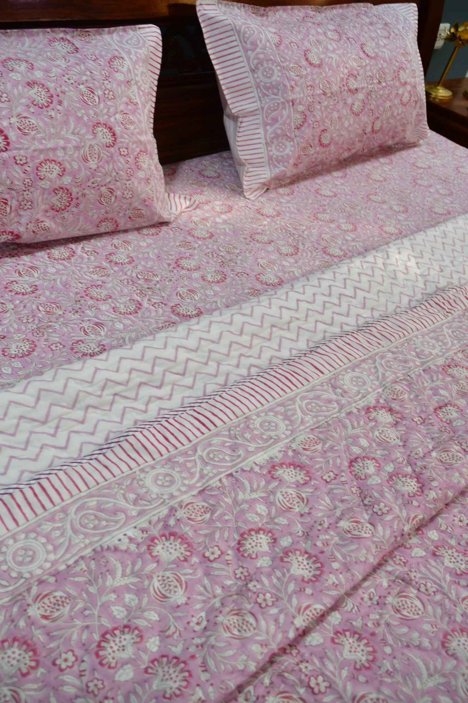 Gulabi Floral Reversible Quilt: Two Stunning Looks in One