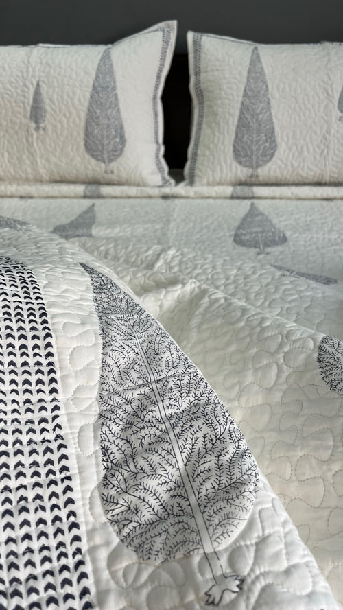Serene Cypress Quilted bedcover