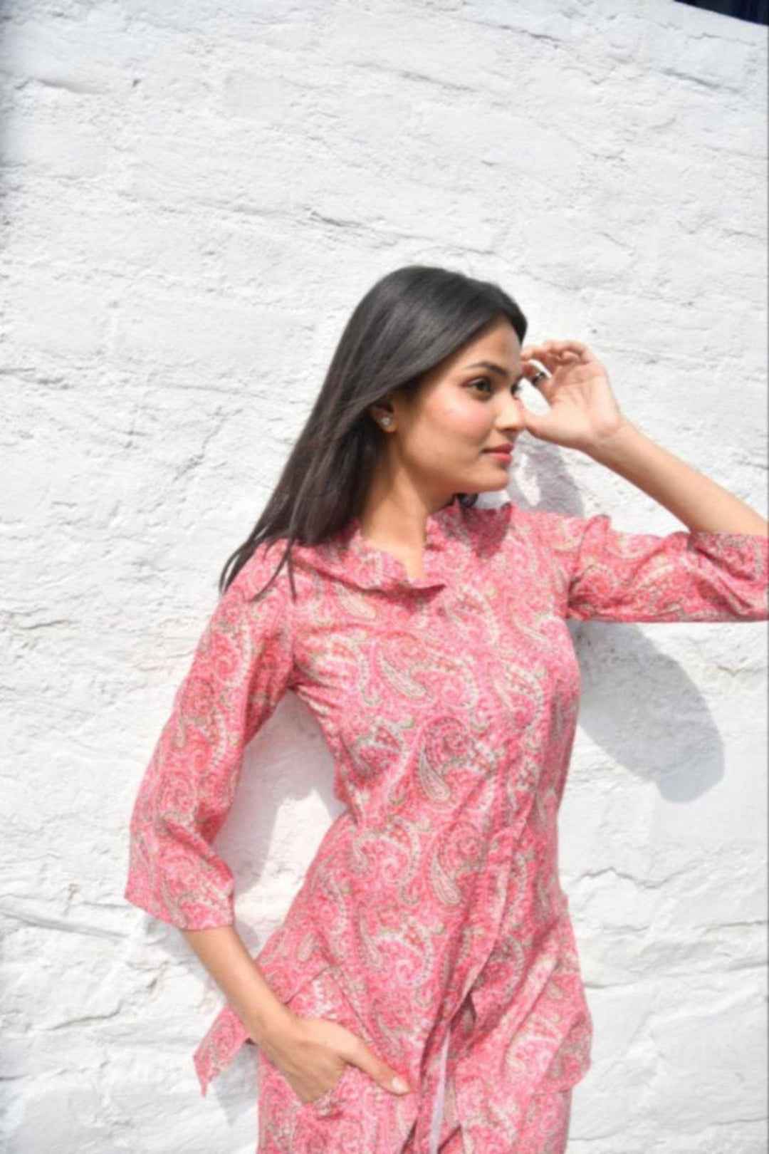 Pink Paisley Co-Ord Set, Premium Comfort : Jaipuri