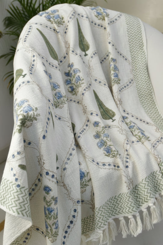 Cypress leaf and jaal throw