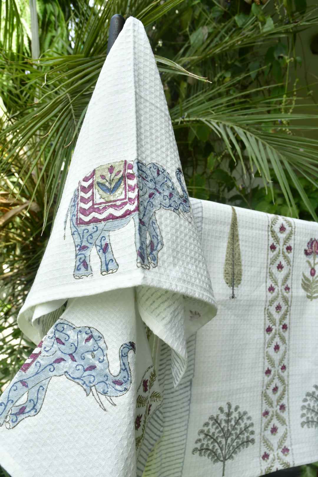 Elephant Pattern Bath & Hand Towel Set