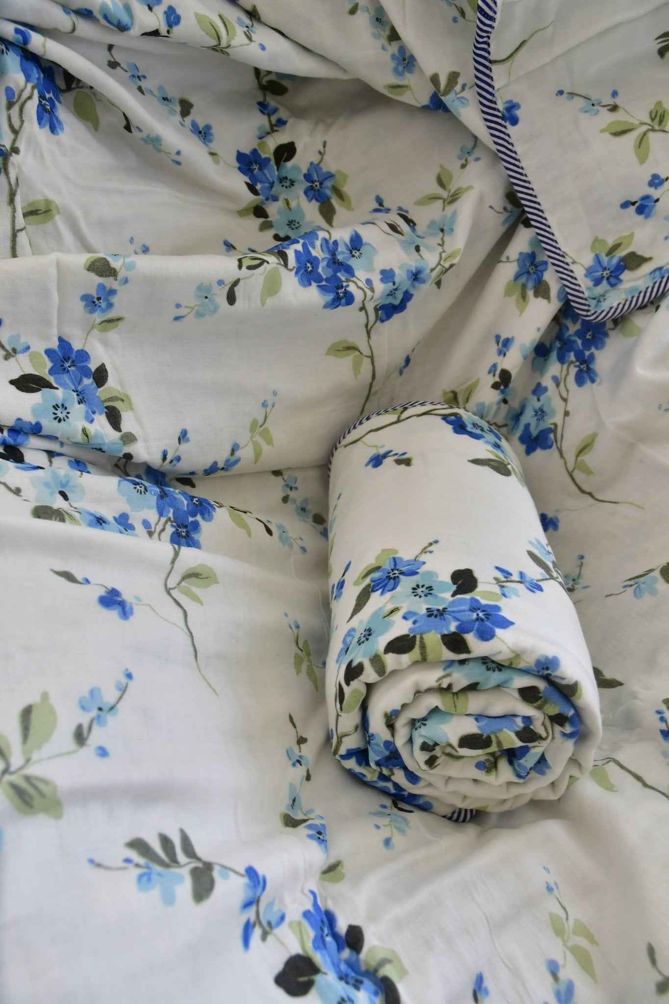 Blue Cherry blossom Print Dohar : Soft & comfortable