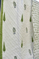 Green Cypress Quilt  / Rajai : Handblocked