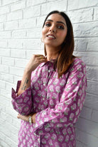 Light Mauve Floral Cotton Shirt