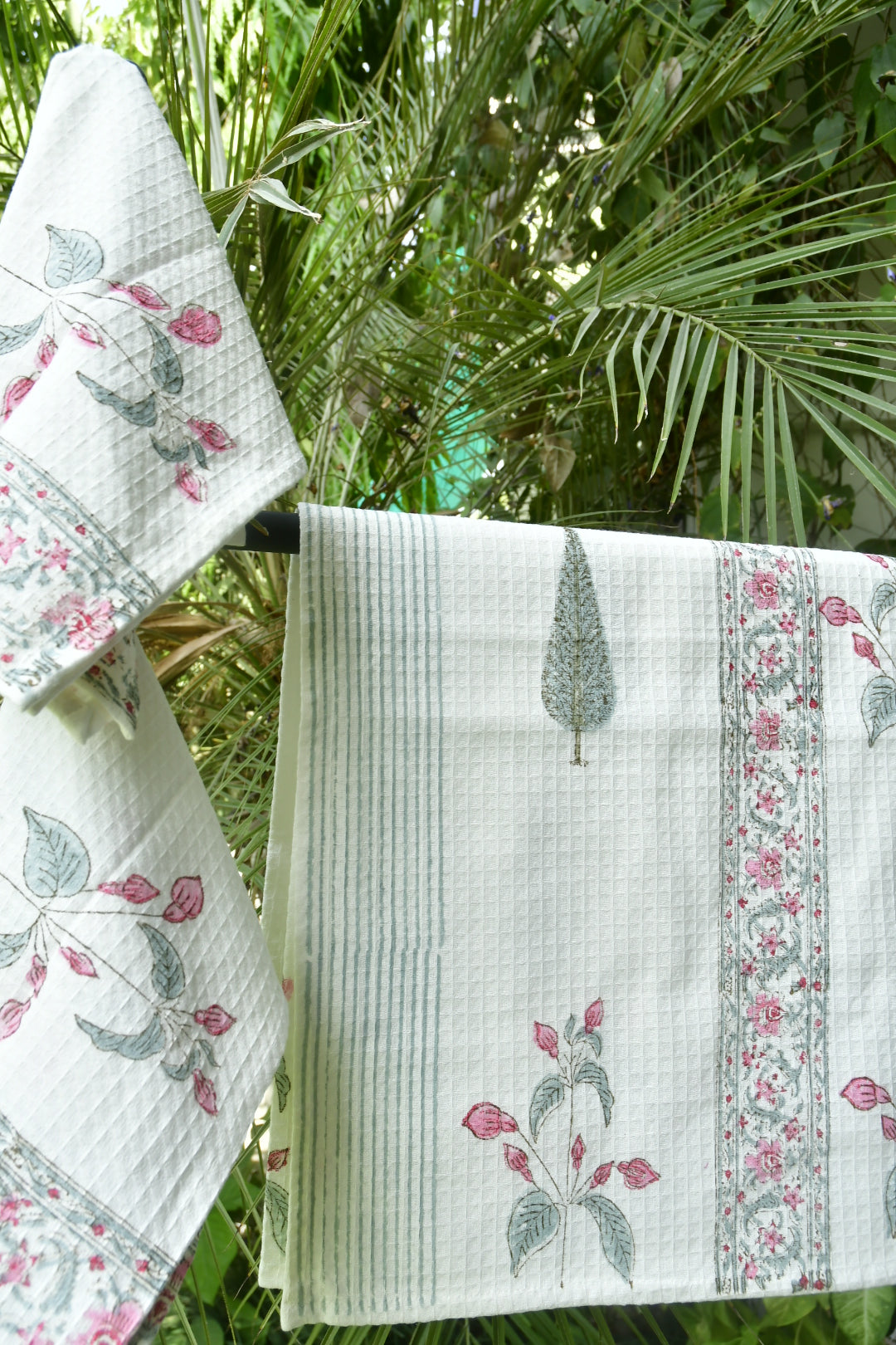Pink floral and cypress 