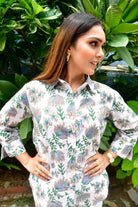 Pretty White Floral Cotton Shirt
